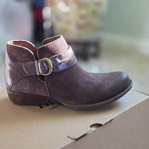 Born Dark Brown Ankle Booties with Buckle